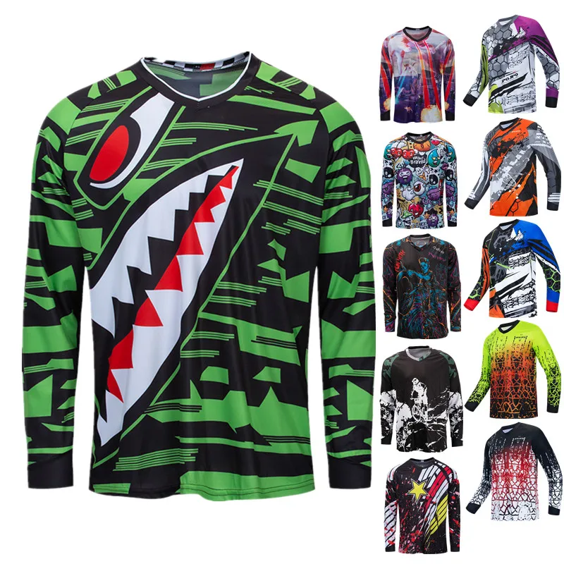 Summer Offroad Mountain Bike Jersey Men Long Sleeve Downhill mtb Shirt Racing Motocyclc Clothes Enduro Motocross Cycling Jersey