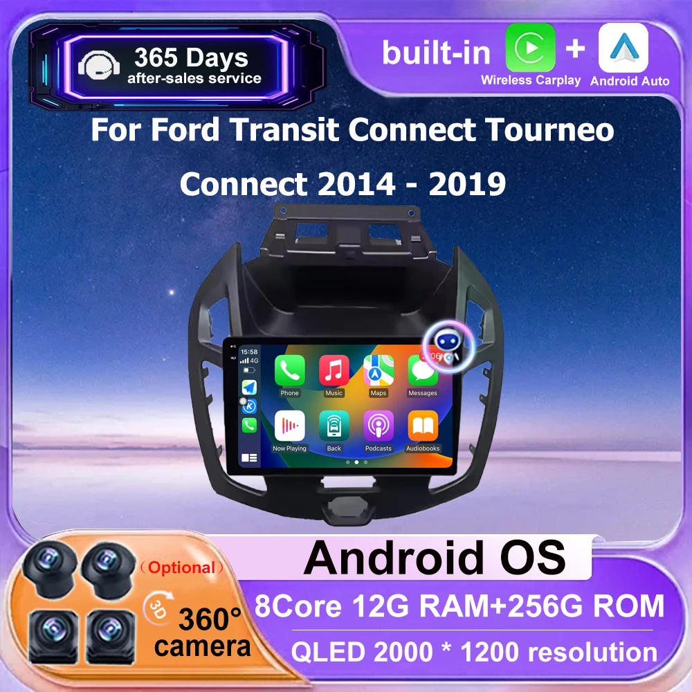

Android Auto For Ford Transit Connect Tourneo Connect 2014 2015 - 2019 Car Radio GPS Multimedia Video Player BT Carplay 4G WIFI