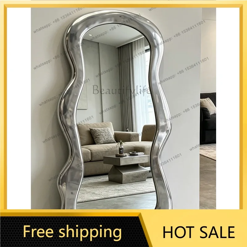 YJ American Style Wavy Irregular Full‑Length Designer Mirror For Household Dressing Space