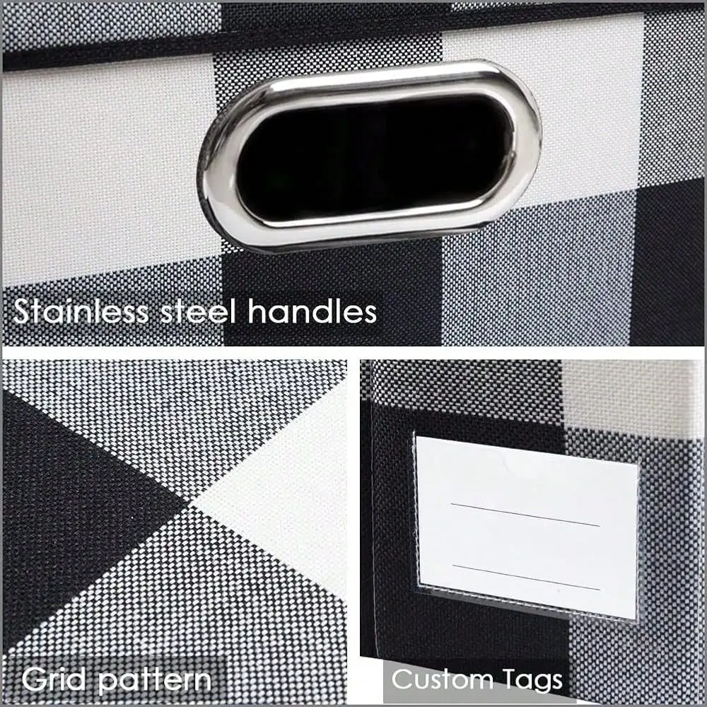 

Collapsible Storage Bins With Lids 3Pack Fabric Foldable Storage Boxes Organizer Containers Baskets Cube With Cover For Home Be