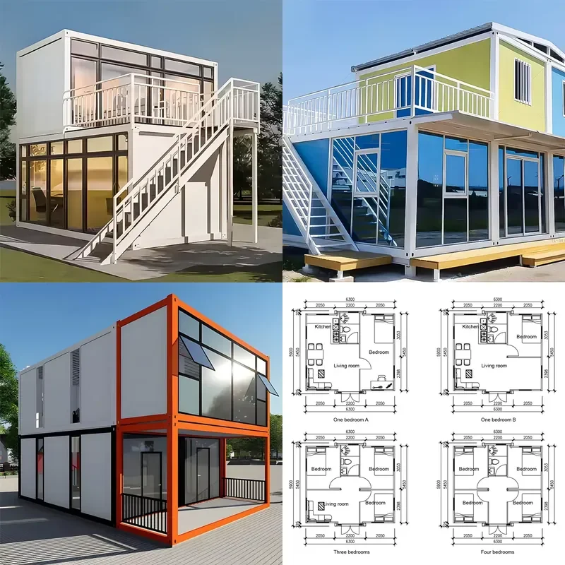 2026 hot Customizable Steel Hurricane Proof Container House Two Storey Two Bedrooms Design Detachable Prefab House for Villas
