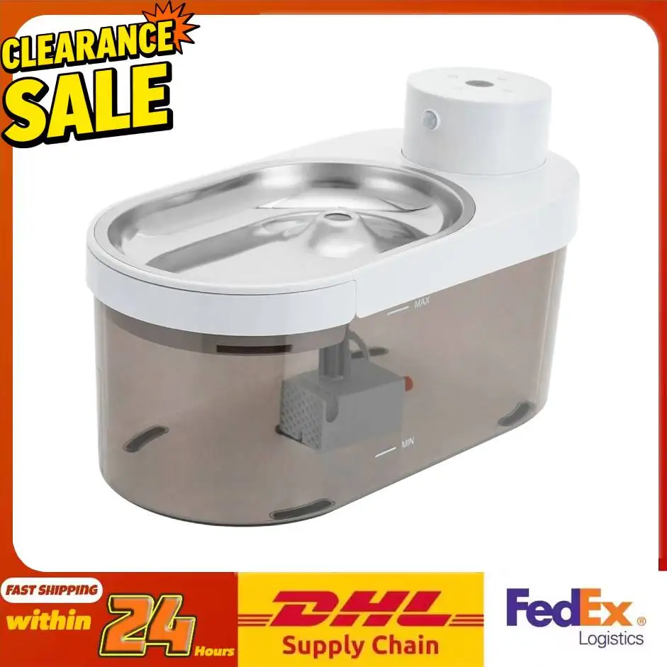 Fontaine d'eau pour animaux de compagnie 1.06Gal, 3 Modes, distributeur d'eau silencieux sans fil, fontaine en acier inoxydable pour chats et chiens, usage domestique