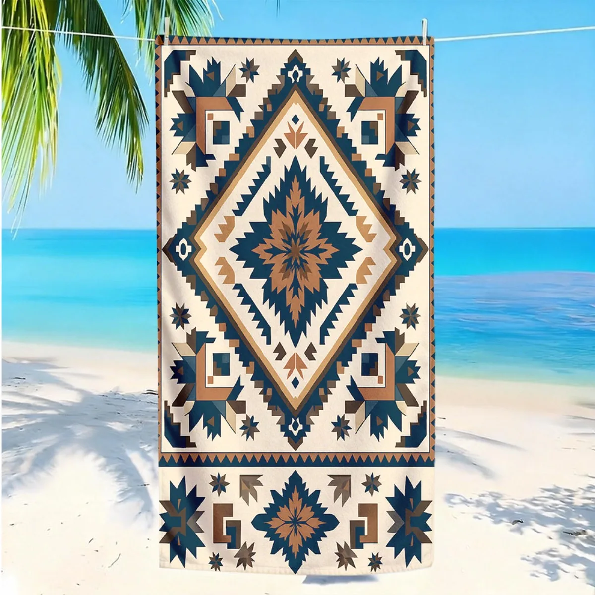 Luxury Glam Beach Towel Teal Gem Hearts With Matching Bows Sophisticated Design For Women At Pool Or Resort Spa