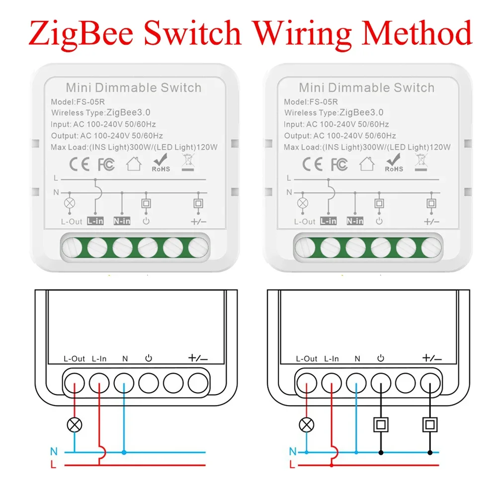 Tuya WiFi ZigBee Dimmer LED Light Smart Dimmers Switch Module Breaker Need Neutral Voice Control Works with Alexa Google Home