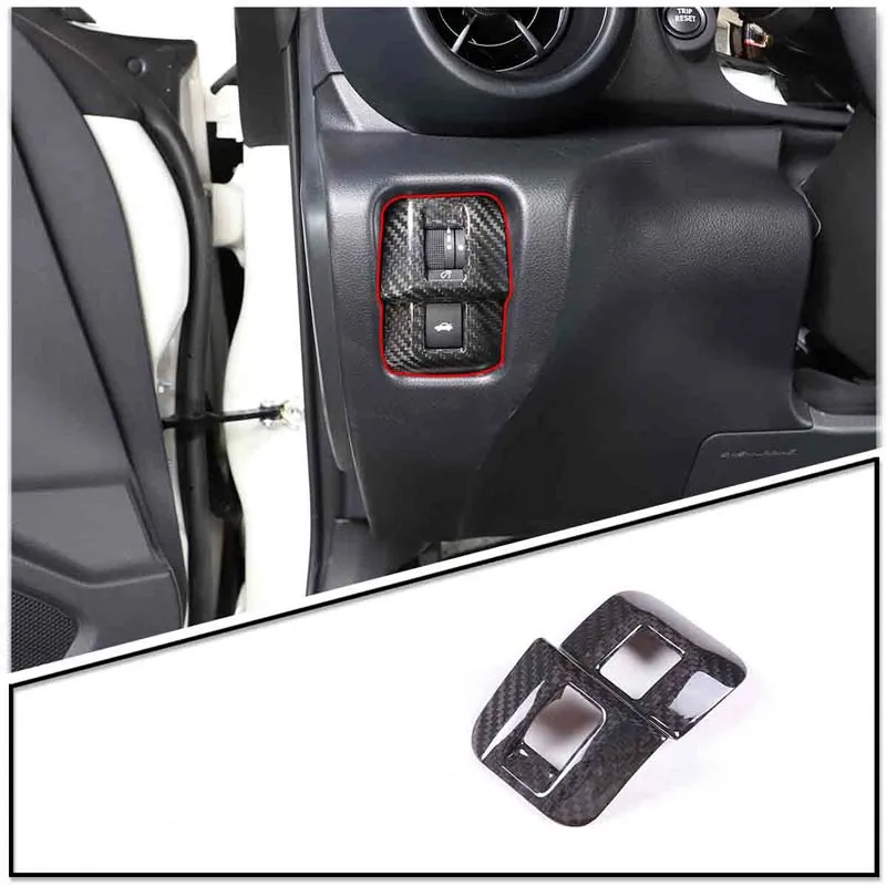 For Toyota 86/Subaru BRZ 2022 Decorative Sticker Real Carbon Fiber Car Rear Door Switch Button Cover