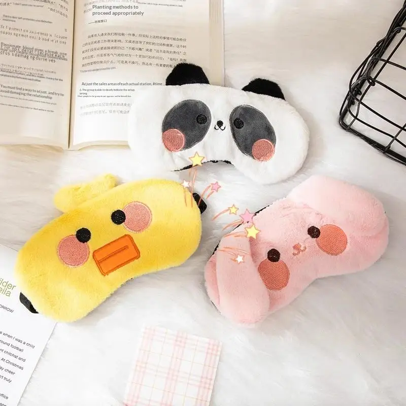 1 Stück Enten-Kaninchen-Kleintier-Schlafmaske, Niedliche Panda-Augenmaske, Geeignet für Büro und Zuhause, Rosa Augenmaske – Detail 8