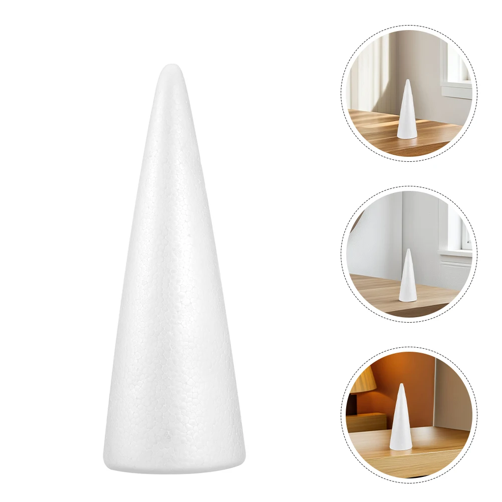 

2pcs White Crafts Diy Foam Cones Christmas Tree Supplies Floral Arrangements Party Home Decoration School Craft Class Cones