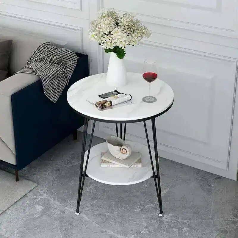 

Luxury Storage Side Design Table Living Room Small Round Marble Table Writing Desk Tavolino Da Salotto Balcony Furniture