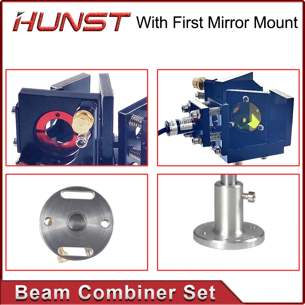 Hunst Beam Combiner Set 25mm Laser Beam Combiner +Mirror Mount + Laser Red Pointer for CO2 Laser Engraving Cutting Machine.