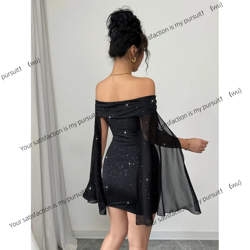 

ZOCI-Сексуальное женское мини-платье с открытыми плечами и рукавами, модное в европейском и американском стиле