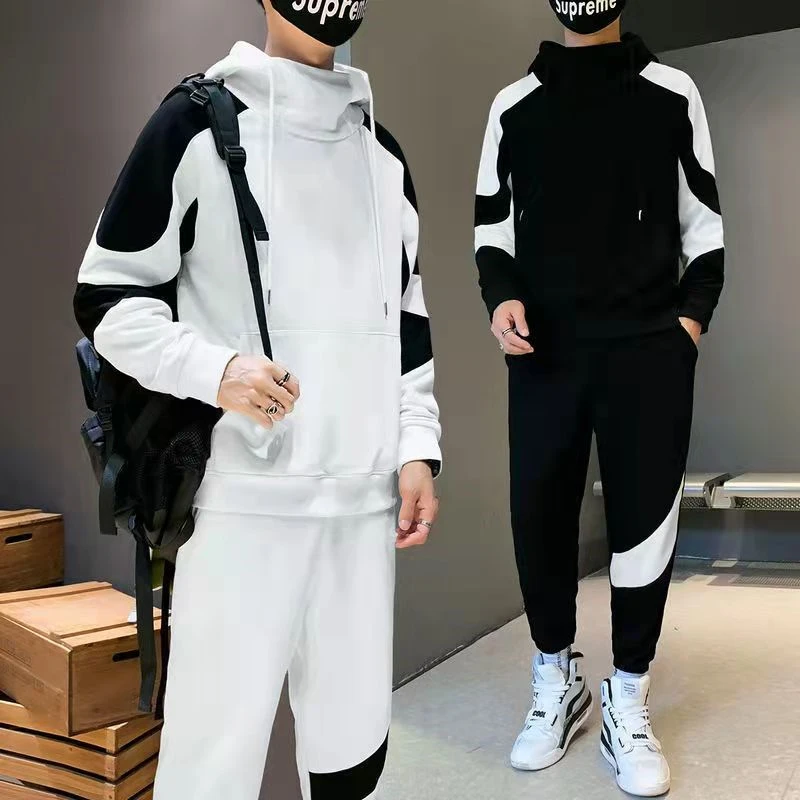 Men Tracksuits Sports Outdoor Gyms Sweatshirt Spring Autumn Polyester Jacket Pants Casual Mens Tracksuit Sportswear 2 PCS Sets