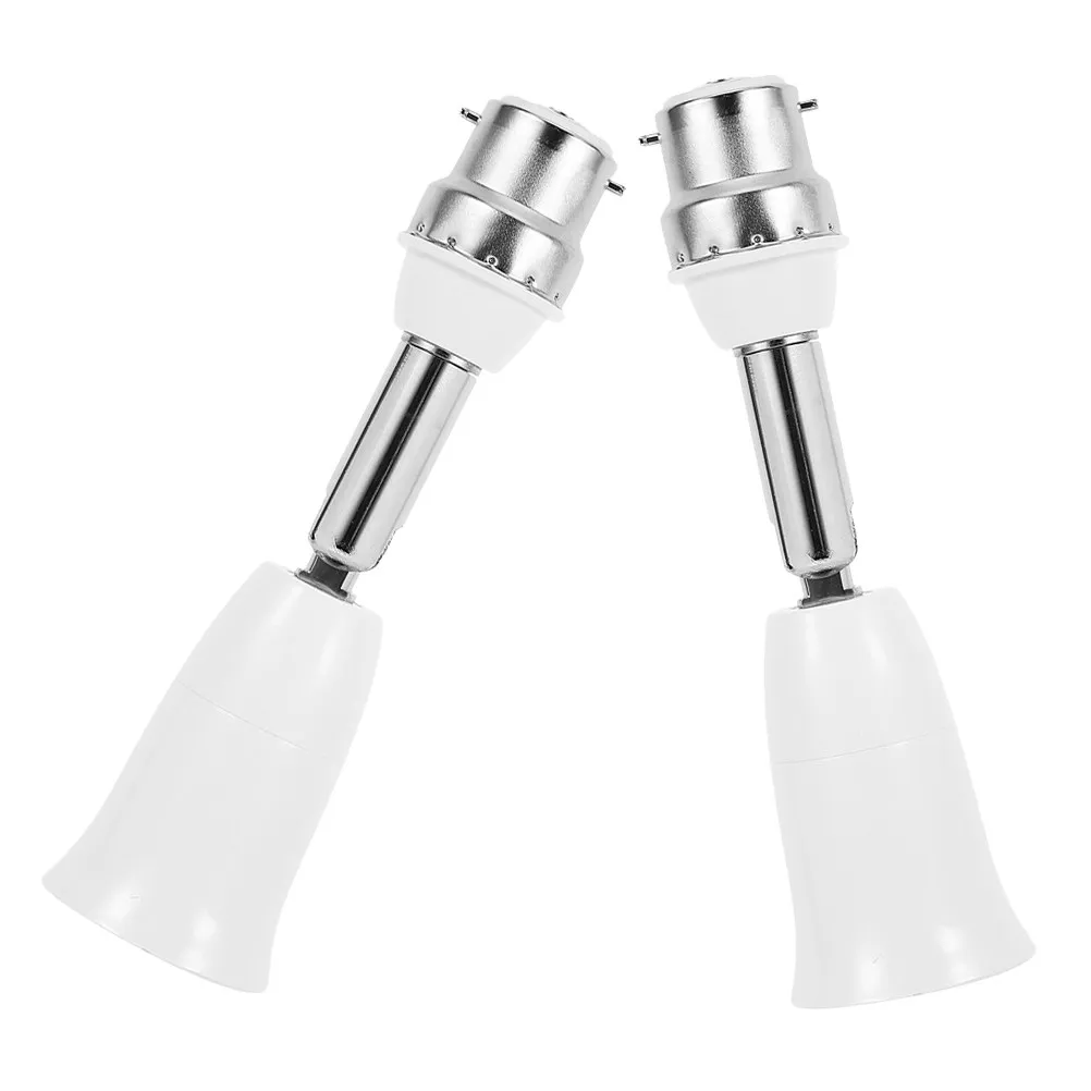 2Pcs B22 to E27 Adjustable Light Socket Extender Lamp Holder Adapter 4.5 Inch Vertical Horizontal Light Bulb Extension Socket