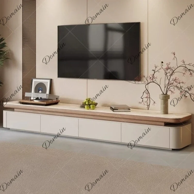 EPI Living Room Hiding Tv Stand Background Luxury Organizer Ornament Tv Stand White Wooden Mobili Per La Casa Home Furniture