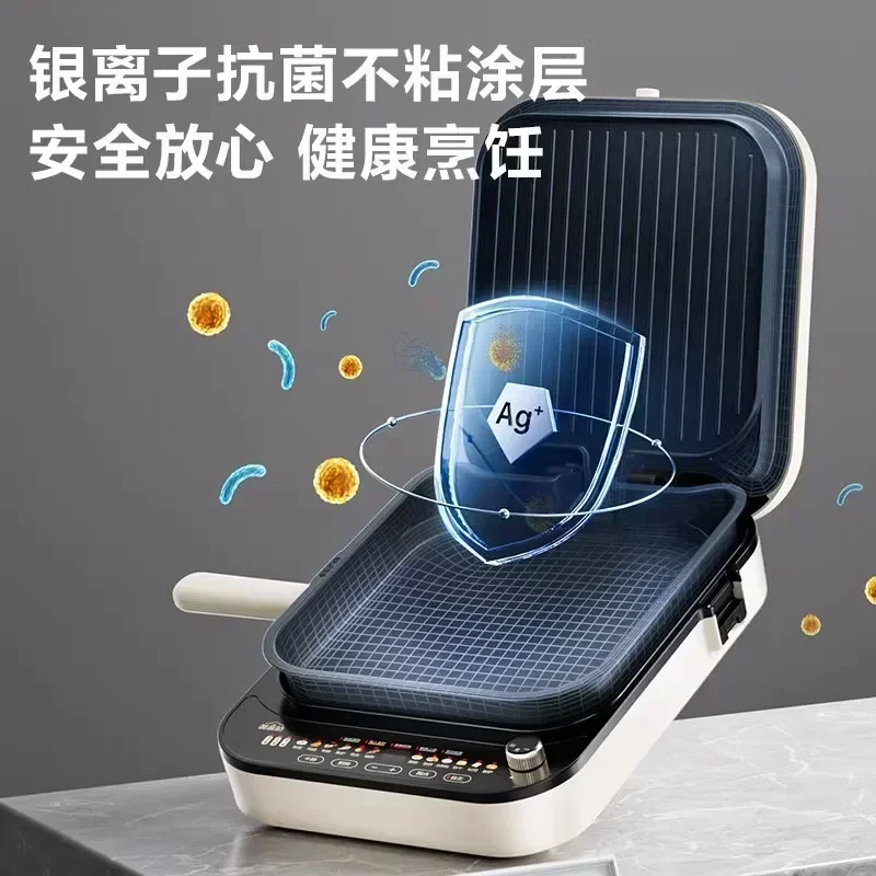 

Бытовая кухня, новая электрическая сковорода для выпечки, двусторонний нагрев, машина для жарки блинов, глубокая и съемная