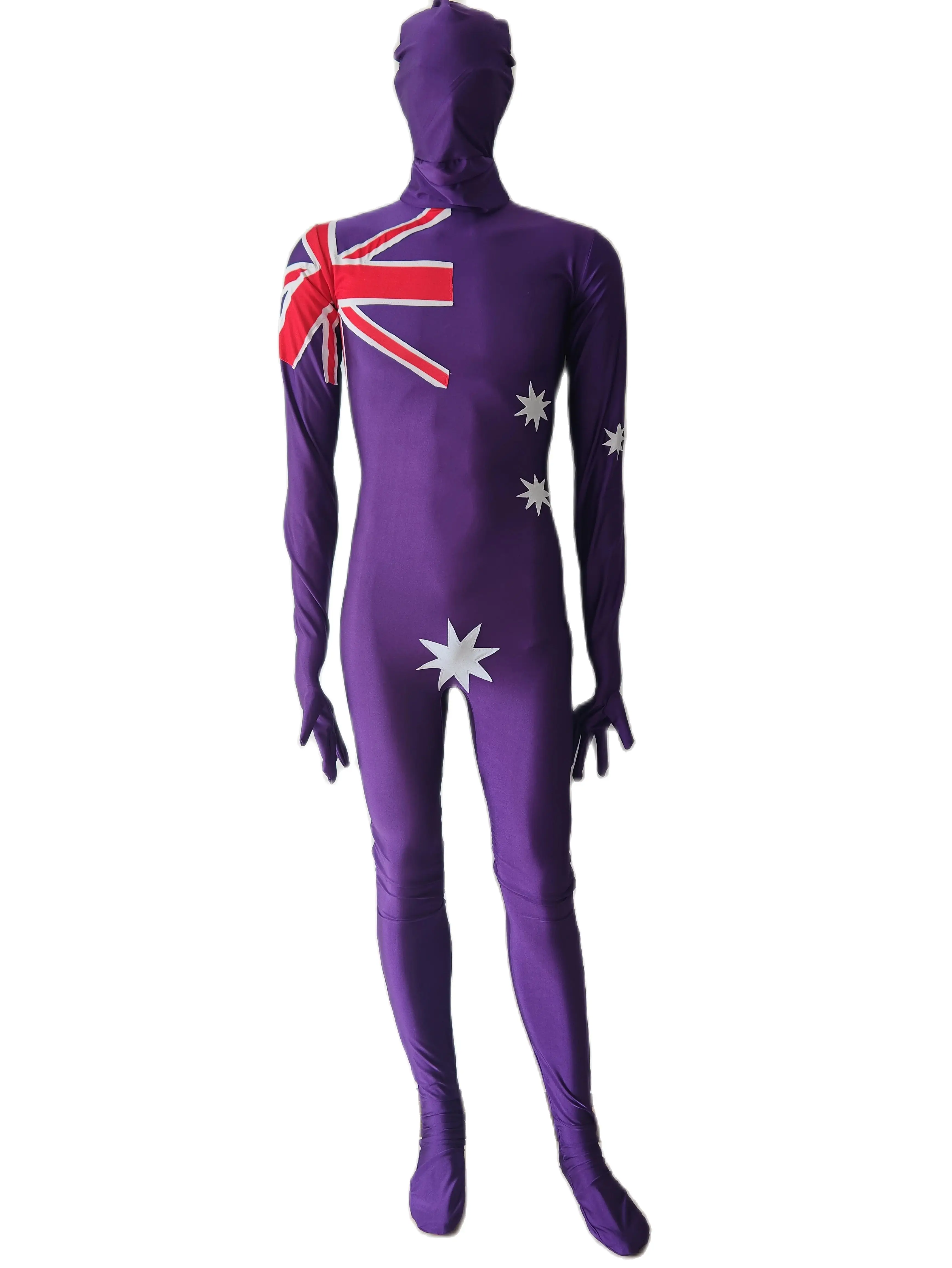 Fancy Dress cosplay Catsuit Costumes Spandex bodysuit jumpsuit Australia Flag Zentai  for stage party performance costumes