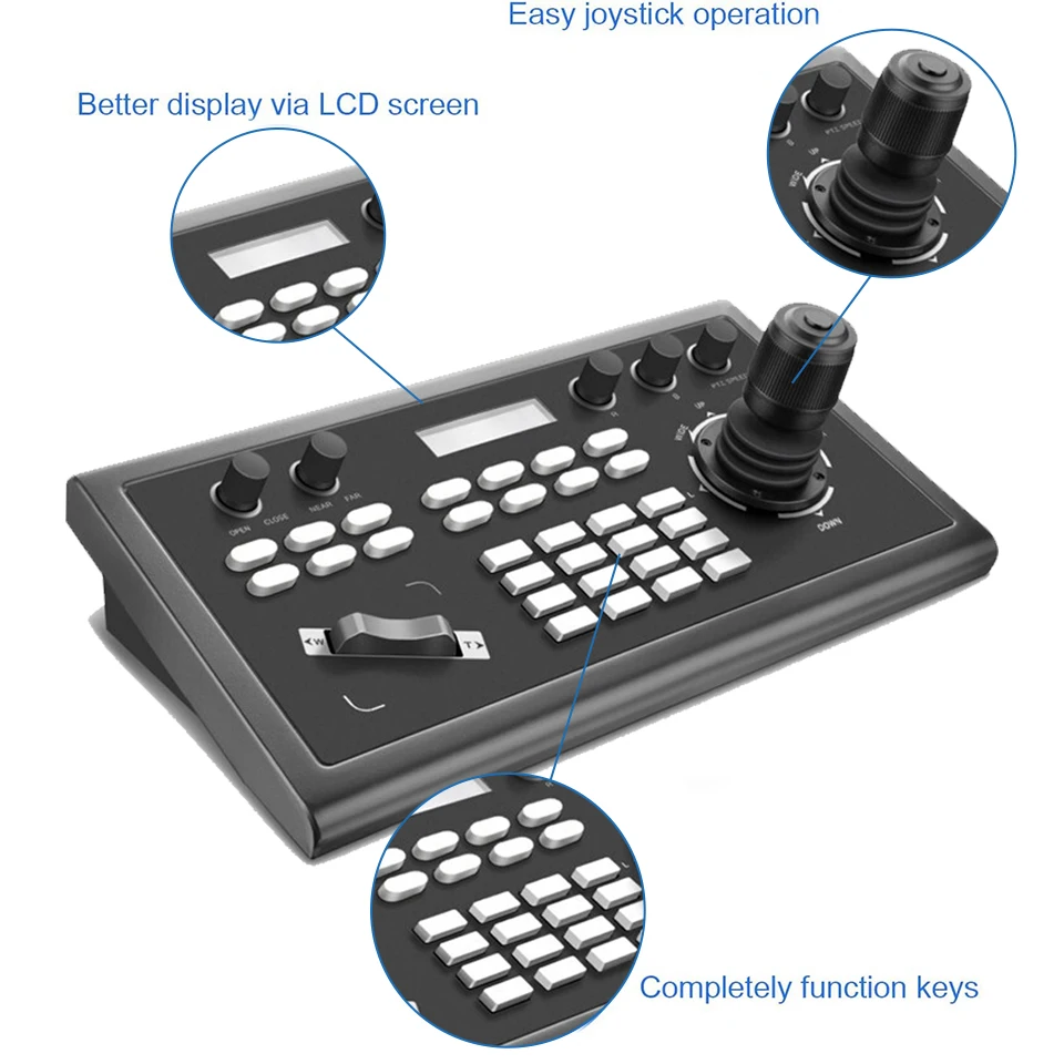 Display Lcd 4D Visca Ip Joystick controller per tastiera ptz controller per fotocamera ptz digitale trasmissione in diretta Controller joystick ptz