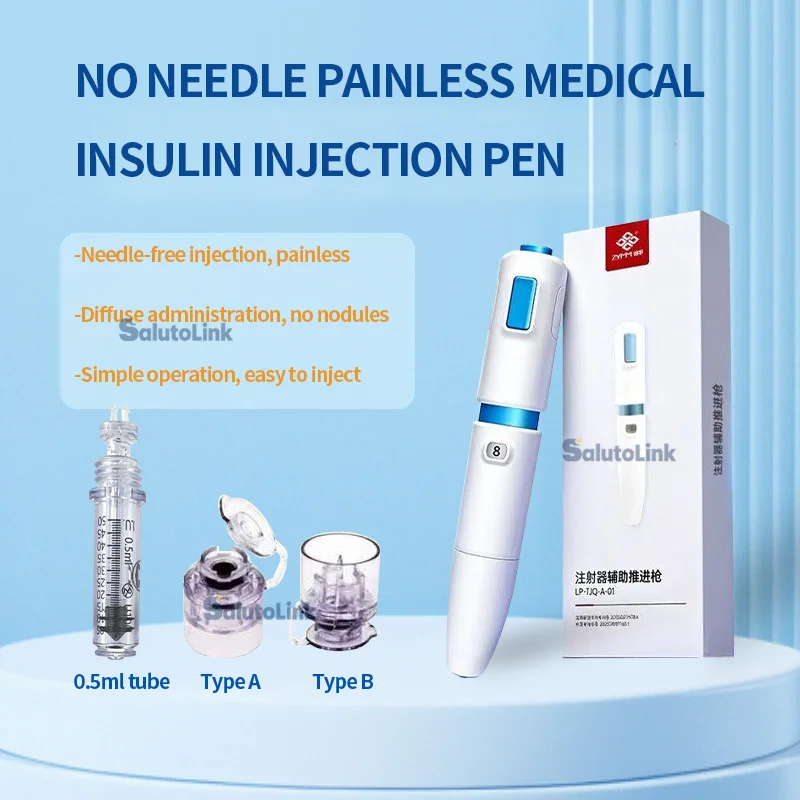 Needle-Free Insulin Injector Pen Painless Diffuse Drug Delivery Diabetes Compatible Novo Nordisk Lilly Insulin Beauty Injections