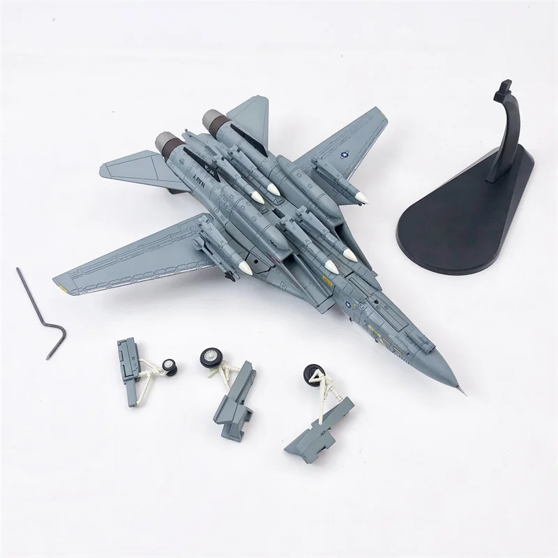 1 / 100 US F-14D vf-31 fighter model  Bomb cat squadron  Variable wing  Alloy collection model