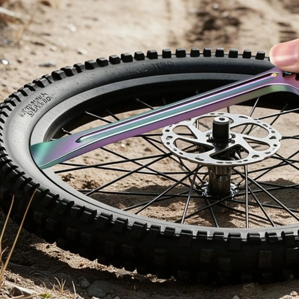 Motorcycle Tire Removal Tool with Dual Function Aluminum Alloy Construction 24.5cm and 23cm Dimensions for Road Use