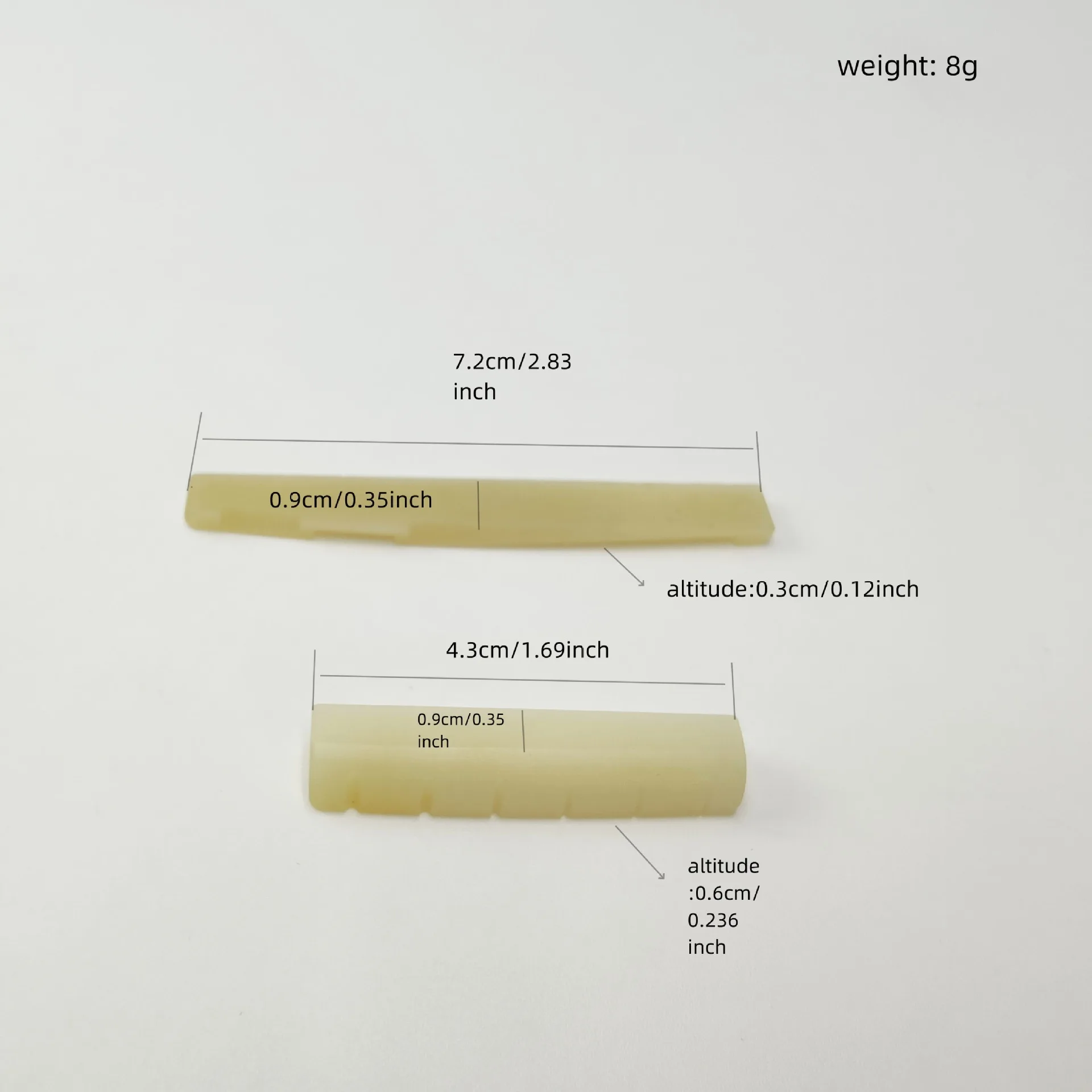 Real Bone Acoustic Guitar Nut & Saddle Kit Complete Upper Nut and Compensated Saddle Set for Folk Guitar Left/Right Available