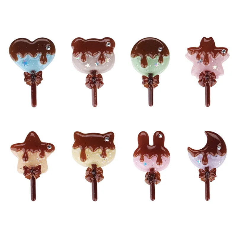 UV Glue Quicksand Lollipop Crystal Epoxy Resin Mold DIY Love Rabbit Pentagram Quicksand Silicone Mold