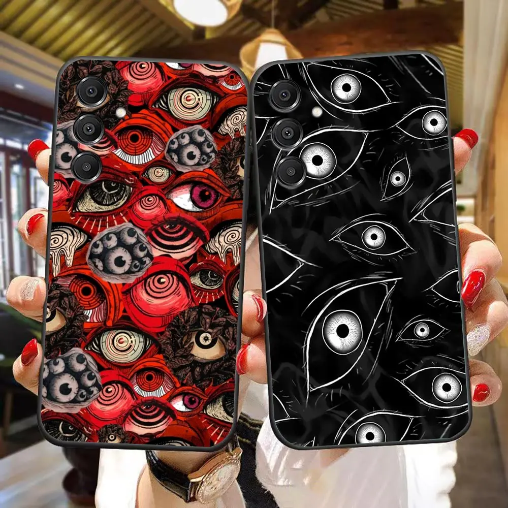 Horror Eyes Screaming Face Cover Phone Case For Samsung A16 A17 A22 A23 A26 A27 A32 A33 A36 A51 A52 A54 A55 A56 A57 A72 A73 Case