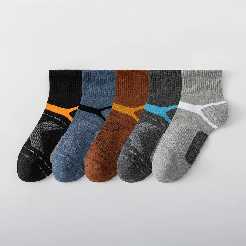 

3 Pairs Men's Socks Black Sports Socks Casual Run Autumn Winter High Quality Breathable Male Socks