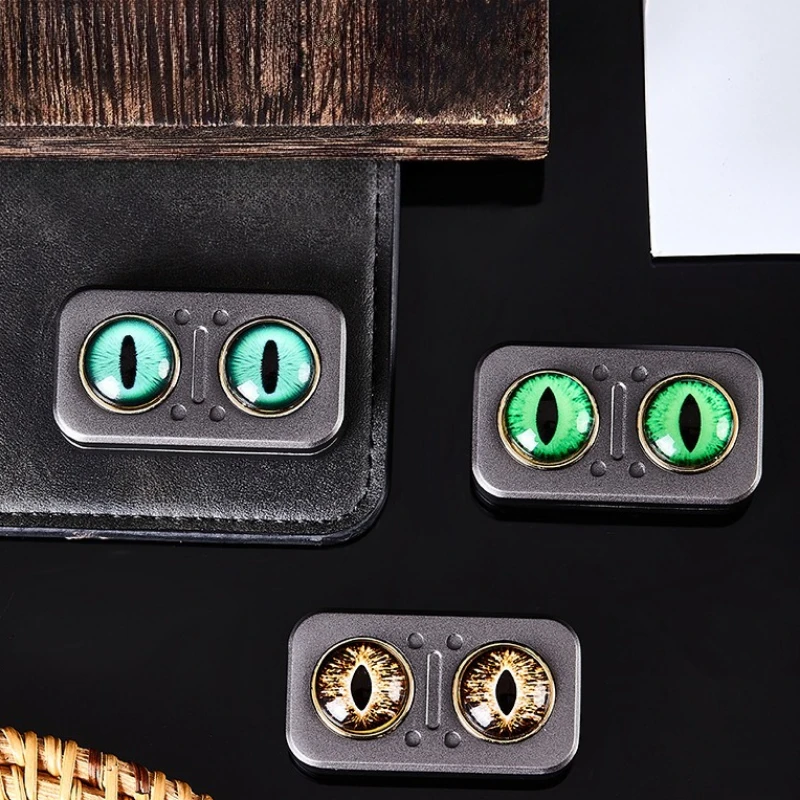 Owl Rotating Mechanical Slider Magnetic Push Card Clicker Fidget Spinner Pushing Plate EDC Alloy Stress Relief Sensory Toy