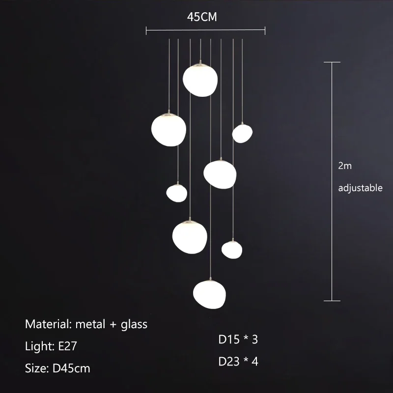 Ayilong Gregg Glas Hängelampe Weiß 3