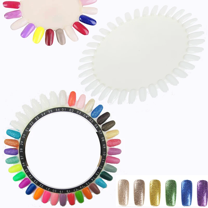 【السلام】لوحة ألوان جل طلاء أظافر مستديرة مكونة من 36 لونًا، لوحة ألوان مزيفة بطرف فني #4