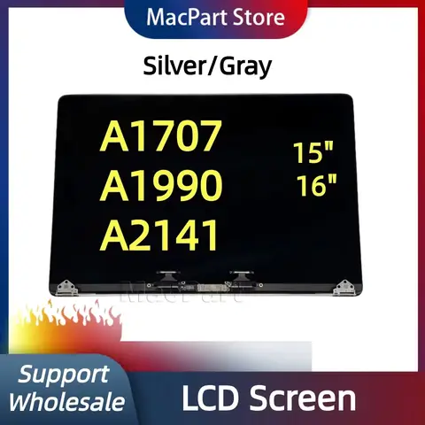 95 nouveau A1707 A1990 A2141 LCD argent/gris Applicable pour 15 "16" écran d'affichage LCD complet remplacement complet