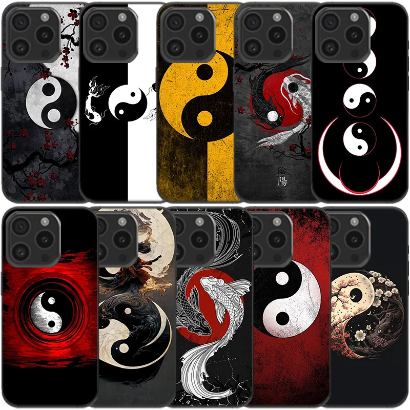 Eight Diagrams Taiji Yin Yang Clear Phone Case For Apple iPhone 12 13 Mini 11 14 15 16 Pro Max Cover XS MAX XR Soft