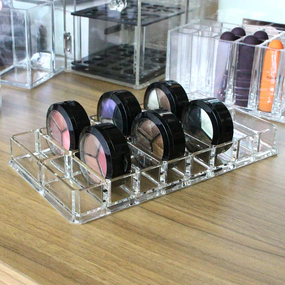 

1Pcs Acrylic Makeup Compact Organizer Transparent 16 Grid Powder Display Box Lipstick Storage Rack Display Organizer