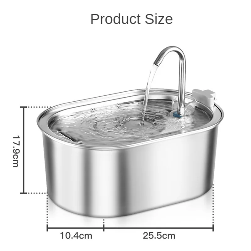 

Cats Water Fountain Stainless 108Oz/3,2L Pet Water Fountain Dog Water Dispenser Cats Fountains for Drinking Bowl EU