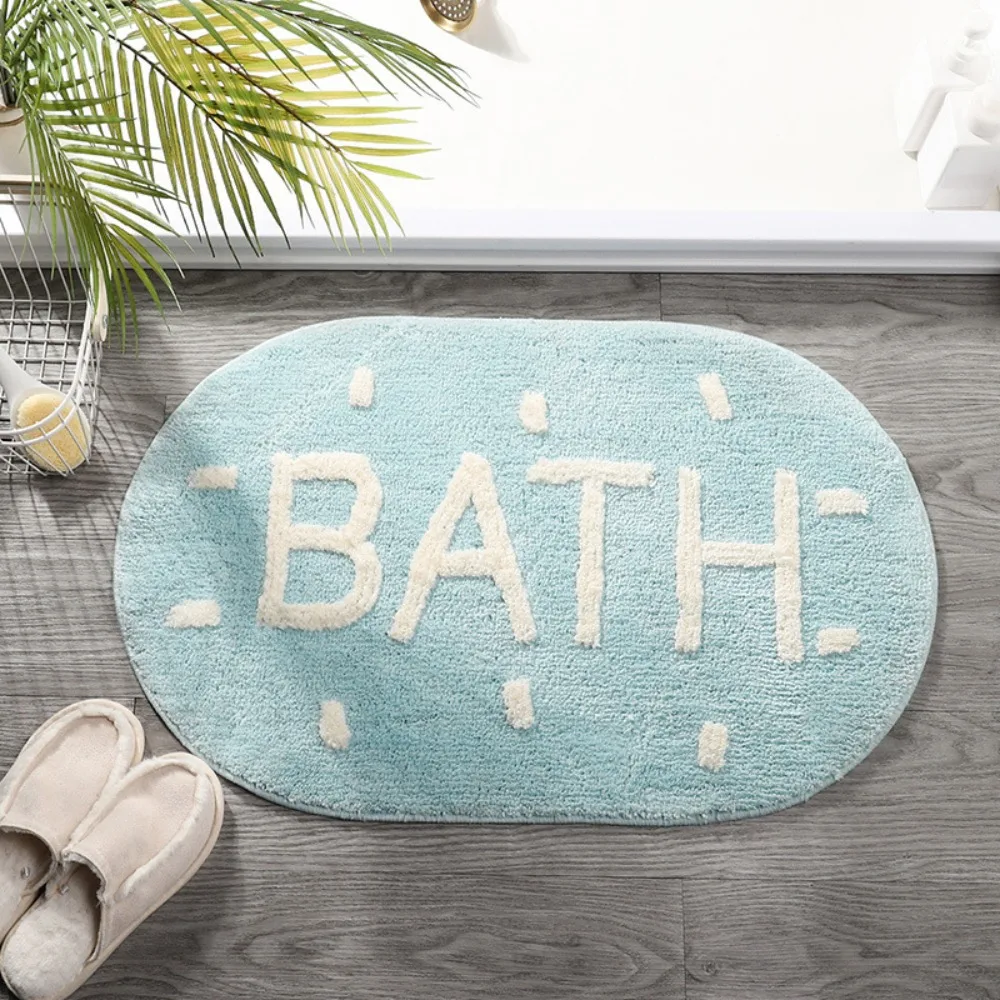Quick Dry Imitation Cashmere Mat Anti-Slip Backing High Absorbency Absorbent Doormat Luxury Feel Fashionable Bathroom Mat