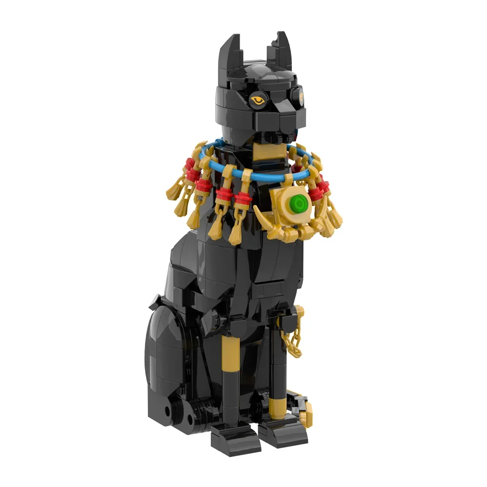 

Gobricks MOC Egypt Cat Building Blocks Model Egypt Pyramid Guardian Beast Bricks Pyramid Egypt Cat Assemble Toys Kids DIY Gifts