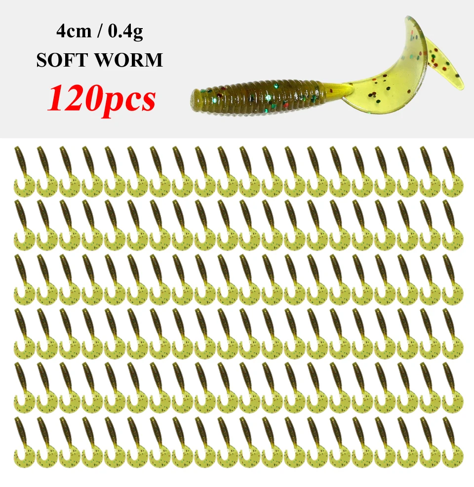 120 Stücke Neue Weiche Köder 4cm 0,4g Angelköder Kunststoff Silikon Wurm Moggot Grub Köder Salzwasser Wobbler Karpfen Swimbait für Hecht Werkzeug – Detail 6