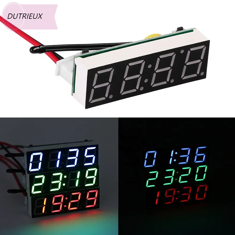 

Mini Car Digital Clock Thermometer Voltmeter 3 IN 1 LED Display Digital Timer Voltmeter Interior Electronic Accessories