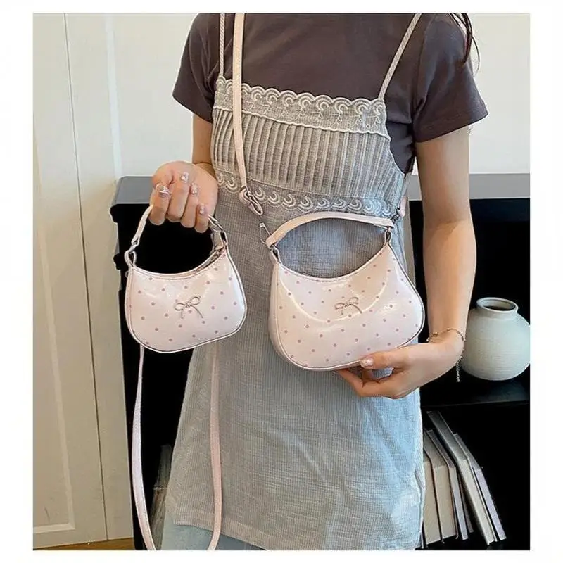 Mini Schmetterlingsknoten Lippenstifttasche Frühling Neuer Koreanischer Stil Gepunktete Perlen-Handtasche Crossbody Luxus PU-Leder Freizeit Reise – Detail 7
