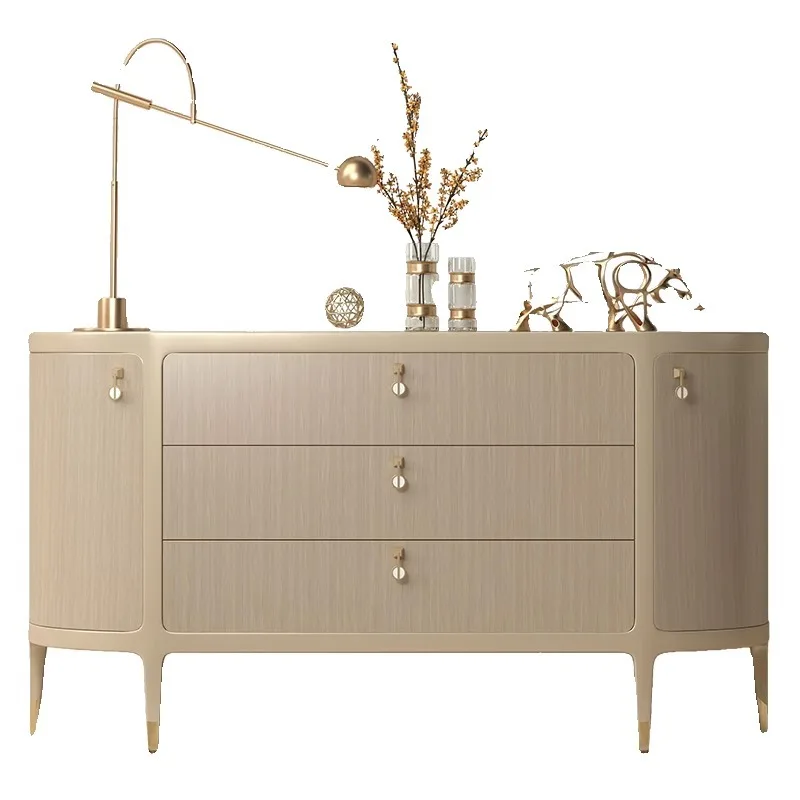 

American light luxury door cabinet modern simple living room entrance corridor wall semi-circular locker