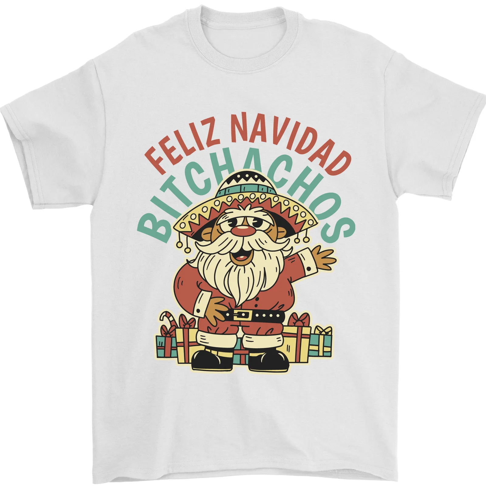 Feliz Navidad Spanish Mexican Merry Christmas T-Shirt 100% Cotton O-Neck Short Sleeve Summer Casual Mens T-shirt Streetwear