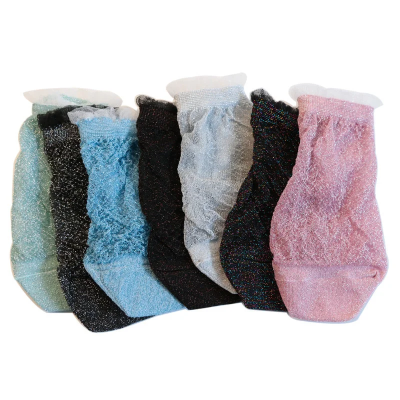 Sexy fishnet Women Lace Ruffle Soft Comfy Sheer Silk Elastic Mesh Knit Frill Trim Transparent Ankle funny socks 1pair=2pcs 3205