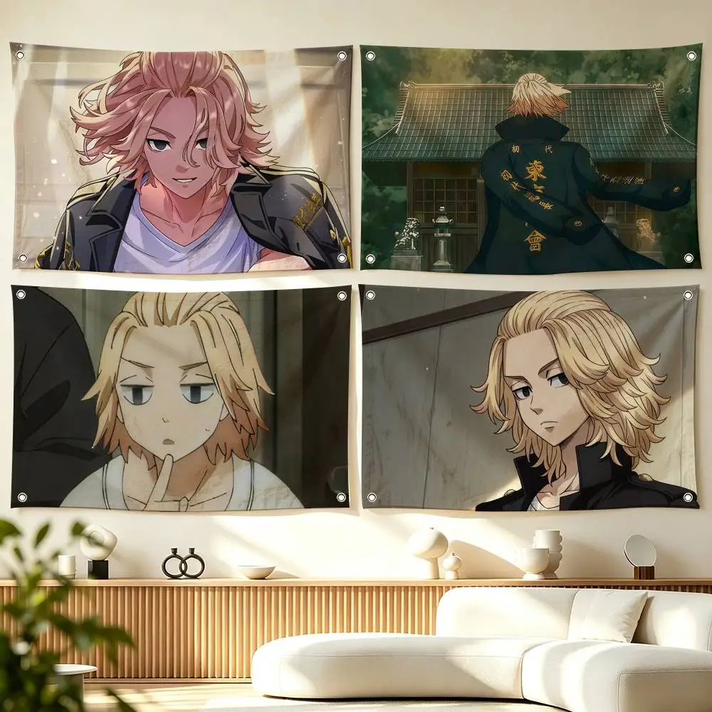 T-Tokyo Revengers M-Manjiro Sano  Flag Suitable For Party Club Outdoor Interior Wall Decoration Banner Fans Gift