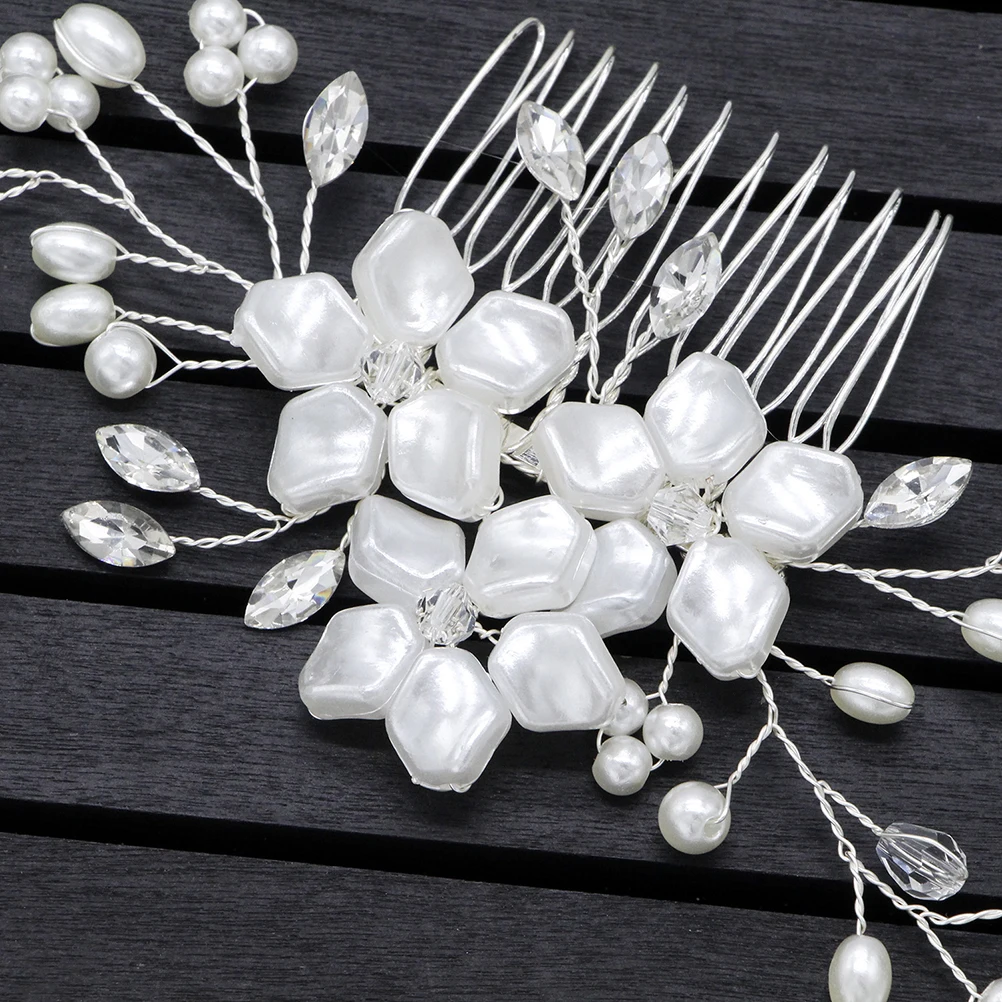 

Pearl Crystal Hair Comb Wedding Bride Accessories Bridal Decoration Combs Women