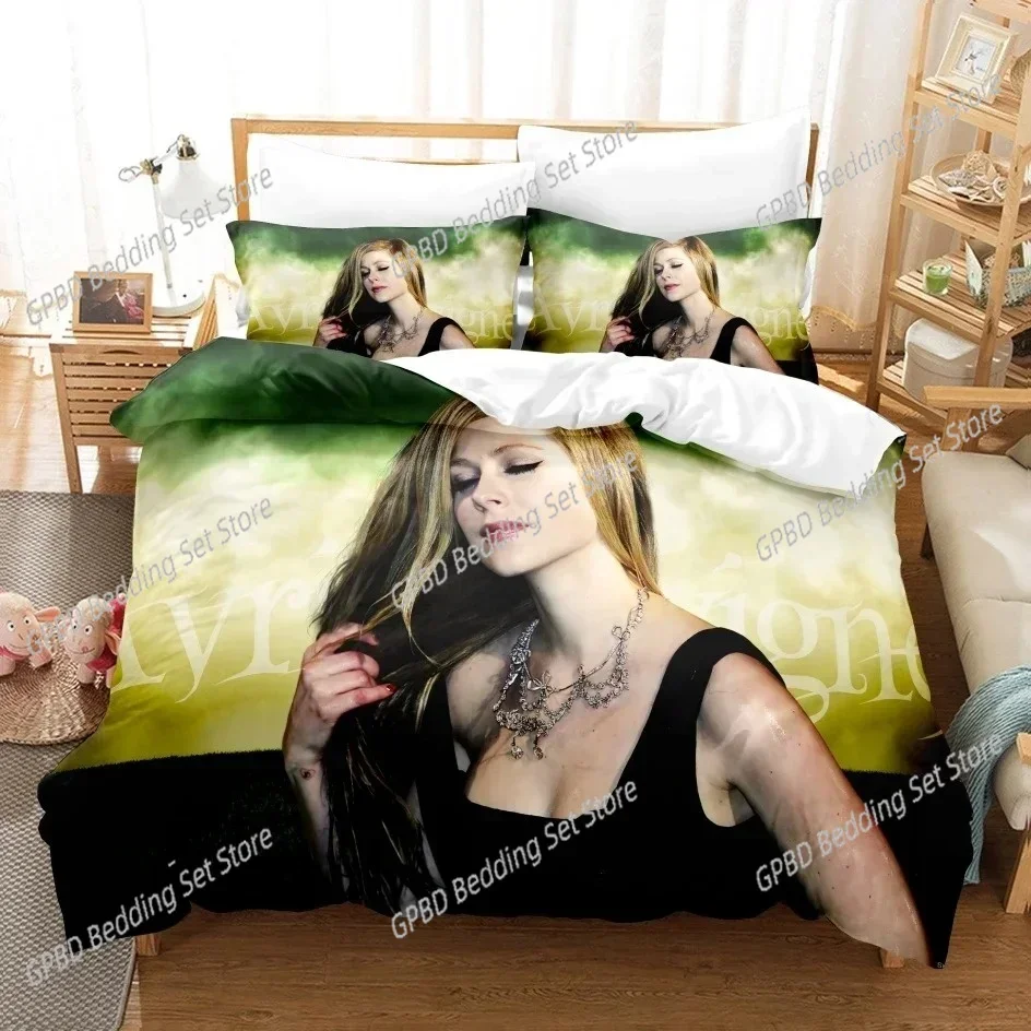 

3D Printed Avril Lavigne Bedding Set Single Twin Double Queen King Cal King Size Bed Linen Set