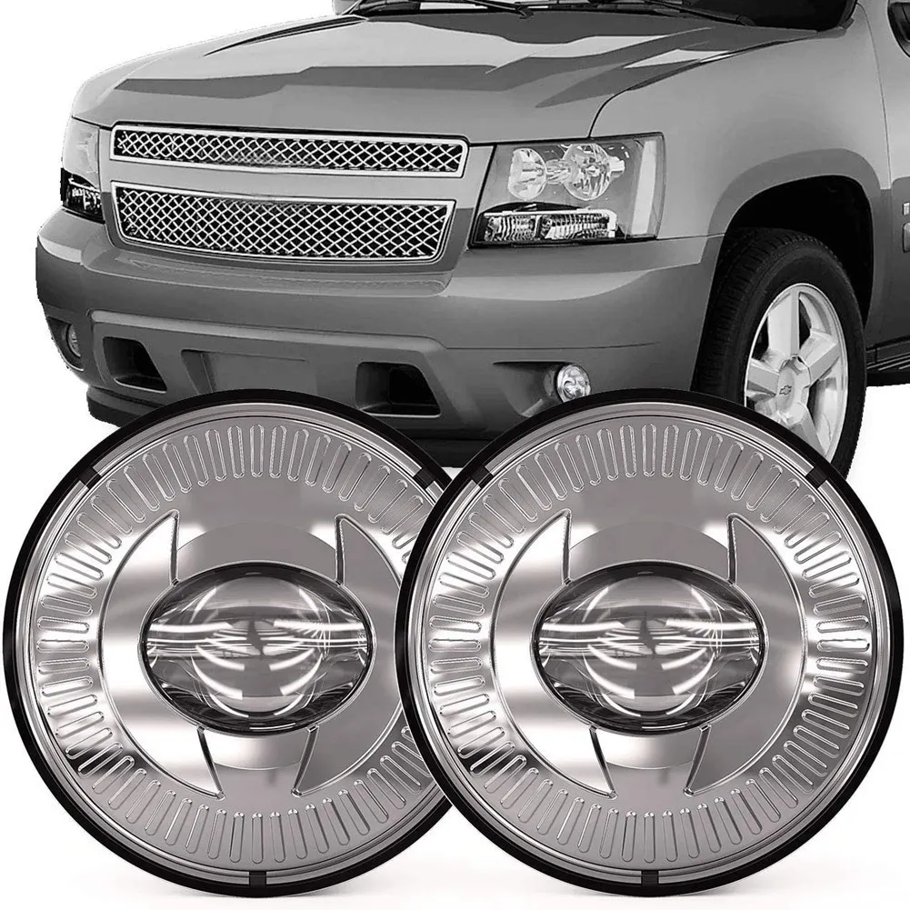 24W Round LED Fog Lights 5202 Replacement Driving Lamps for Chevy 2007-2015 Camaro Suburban Tahoe Avalanche GMC, Silver