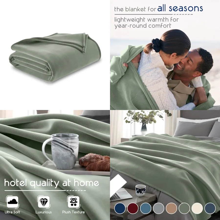 

Original Queen Blanket - Soft Nylon Insulated Blanket for Bed Couch - Lightweight Machine Washable All Season - Pet Friendly Du