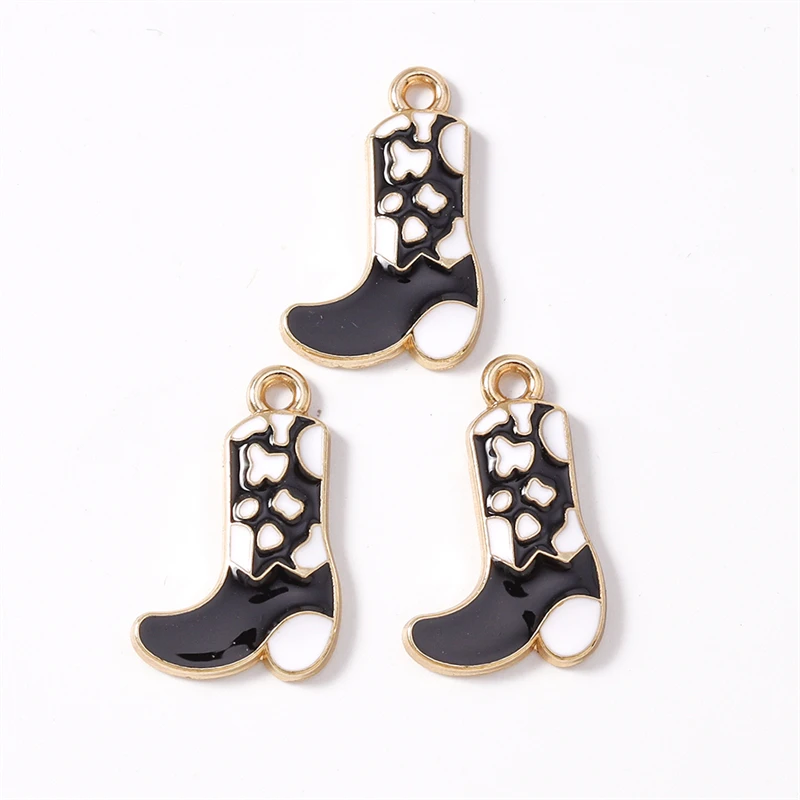 Duarte 20 Teile/los Nette Emaille Cowboy Stiefel Charms Anhänger für Schmuck Machen Ohrringe Halsketten Armbänder DIY Handwerk Zubehör – Detail 6