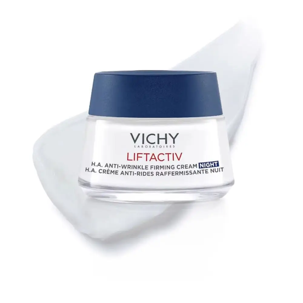 

VICHY Антивозрастной крем для лица с витамином С, гиалуроновой кислотой, укрепляющий, уменьшает тонкие линии, улучшает тьмяность, увлажняющий ночной крем, 50 мл