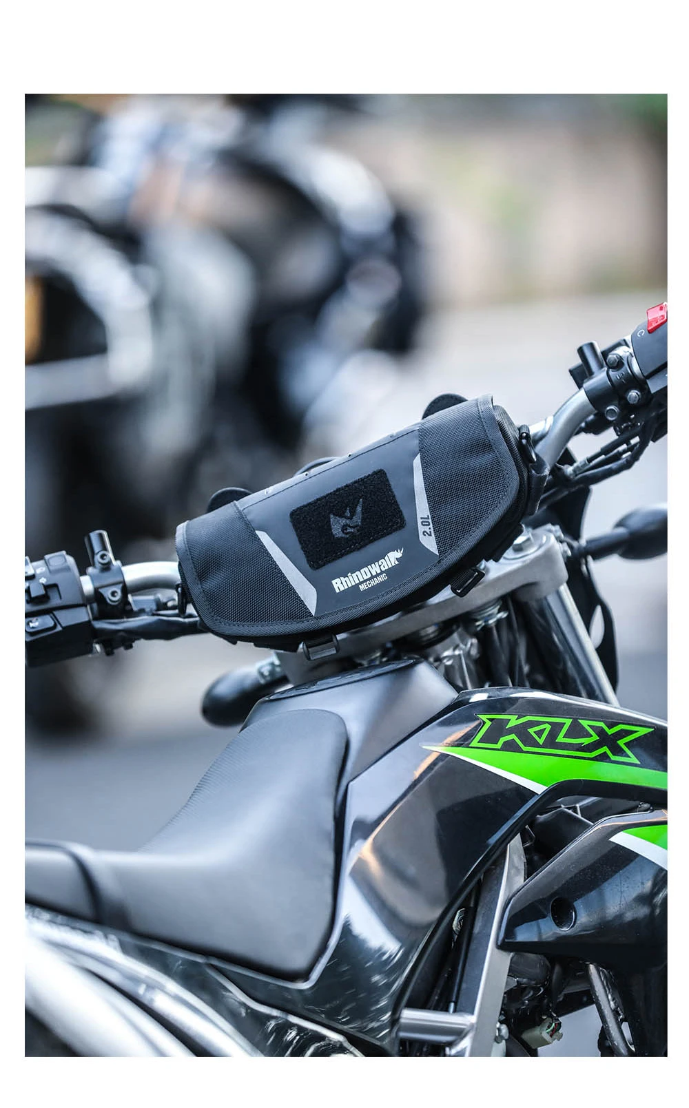 Rhinowalk Motorrad-Lenkertasche, stabile Aufbewahrungstasche, Reise-Umhängetasche mit Molle-System und Regenschutz für ADV-Zubehör – Detail 15